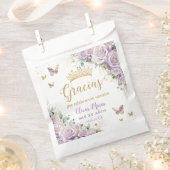 パープル薄紫フローラ蝶キンセアニラ15 16 フェイバーバッグ (クリップ留めされた状態)