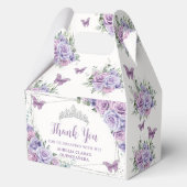 パープル薄紫フローラ蝶シルバーティアラ切り妻 フェイバーボックス (裏面)