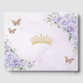 パープル薄紫フローラ蝶金ゴールドキンセアニラ ゲストブック (裏面)