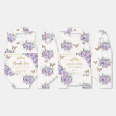 パープル薄紫フローラ蝶金ゴールドティアラゲーブル フェイバーボックス (見開き)