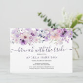 パープル薄紫ブランチと花嫁シャワーフローラ 招待状 (スタンド正面)