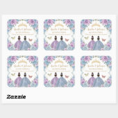 パープル薄紫ベビーブルーフローラツインズキンセアニラ スクエアシール (シート)