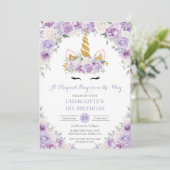 パープル薄紫ホワイトフローラユニコーン第1日2日 招待状 (スタンド正面)