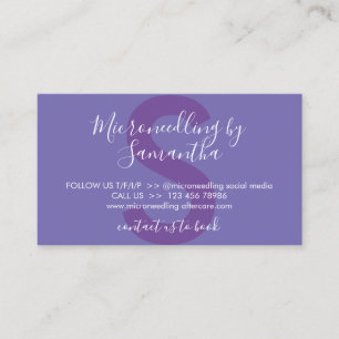パープル薄紫マイクロニードリングアフターケア手順 名刺