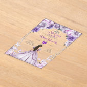 パープル薄紫ミクリン15アノスクラウンキンセアニラ アクリル招待状 (レイダウン)