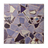 パープル薄紫モザイクテラッツォフォトアート タイル (正面)