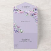 パープル薄紫ラベンダーフローラキンセアニェラプリンセス オールインワン招待状 (外側)