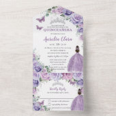 パープル薄紫ラベンダーフローラキンセアニェラプリンセス オールインワン招待状 (内側)