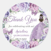 パープル薄紫ラベンダーフローラキンセアニラプリンセス ラウンドシール (正面)