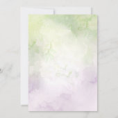 パープル薄紫ラベンダーボーホシックフローラズ 招待状 (裏面)