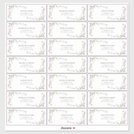 パープル薄紫ラベンダーワイルドフラワーゲストアドレス シール