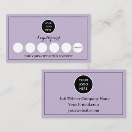 パープル薄紫ロゴモダンビジネス報酬パンチ ロイヤリティカード