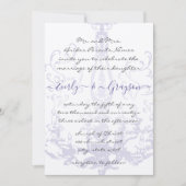 パープル薄紫ヴィンテージアンティーク結婚シャンデリアI 招待状 (正面)