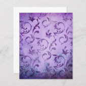 パープル薄紫ヴィンテージパターンスクラップブック紙 (正面/裏面)