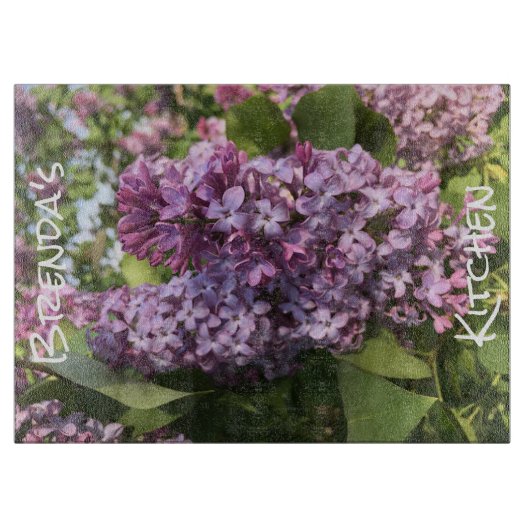 パープル薄紫切削ボーパーソナライズされたド カッティングボード (正面)