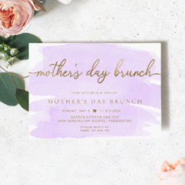 パープル薄紫水彩母の日ブランチ 招待状