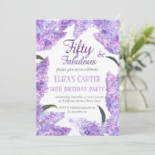パープル薄紫第50回植物学誕生日 招待状 (スタンド正面)