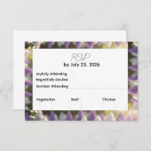 パープル薄紫結婚のイベント応答カード 出欠カード (正面/裏面)