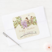 パープル薄紫結婚ズ スクエアシール (封筒)