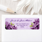 パープル薄紫花ヴィンテージ結婚式ラベル ラベル (インサイチュ)