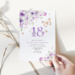 パープル薄紫蝶18th誕生日招待状<br><div class="desc">パープル薄紫蝶18th誕生日招待状一致アイテム利用可能。</div>