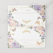 パープル薄紫赤面フローラキンセアニラXV誕生日 プレイスカード (外部開封)