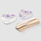 パープル薄紫金ゴールドフローラブライダルウェディングシャワー ハンドファン (組立なし)