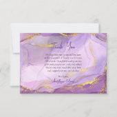 パープル薄紫金ゴールド大理石正教会バプテスマ サンキューカード (正面)