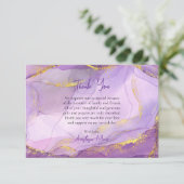 パープル薄紫金ゴールド大理石正教会バプテスマ サンキューカード (スタンド正面)