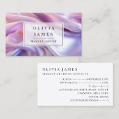 パープル薄紫高級きらめくファブリック 名刺 (正面/裏面)