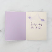 パープル蝶カントリーフランスのトイルフリーリー カード (内部)