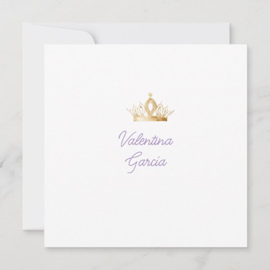 パープル蝶キンセアニラ15アノス金ゴールドクラウン 招待状 (裏面)