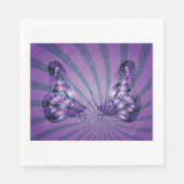 パープル蝶紙ナプキンス スタンダードランチョンナプキン (正面)
