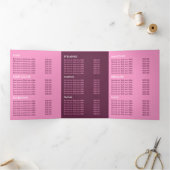 パープル蝶、美しいサロントリフォールドフライヤー 三つ折り招待状 (内部)