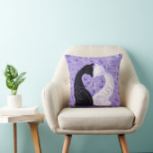 パープル装飾用クッションカップル猫ハート蝶 クッション (椅子)