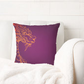 パープル装飾用クッションカラフルとドラゴンプリント クッション