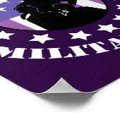 パープル誇りを持ったアップ軍隊キッズ愛国心 ポスター (角)