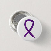 パープル認識度リボンアートカスタムペンダントボタン 缶バッジ (正面&裏面)