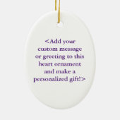 パープル認識度リボンホリデーアートオーナメント セラミックオーナメント (裏面)