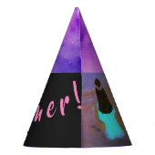 パープル誕生日パーティーの必需品 パーティーハット (裏面)