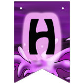 パープル誕生日パーティー バンティングフラッグ (第2の旗)