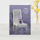 パープル誕生日ブーケ カード (黄色い花)