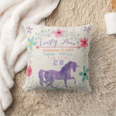 パープル誕生統計ガールマジカルクリージャーユニコーン クッション (ブランケット)