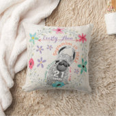 パープル誕生統計ガールマジカルクリージャーラマ クッション (ブランケット)