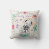 パープル誕生統計ガールマジカルクリージャーラマ クッション (正面)