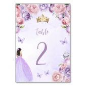 パープル赤面ウォーターカラーフローラキンセアニラ テーブルナンバー (正面)