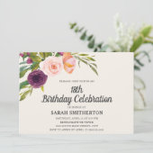 パープル赤面ピンクウォーターカラーフローラ18誕生日 (スタンド正面)