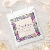 パープル赤面ピンクフローラリーフ誕生日 フェイバーバッグ (クリップ留めされた状態)