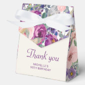 パープル赤面ピンクフローラリーフ誕生日 フェイバーボックス (正面)