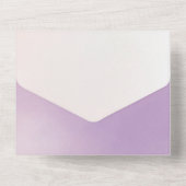 パープル赤面ピンクミストロマンチックな水色金ゴールド オールインワン招待状 (裏面)